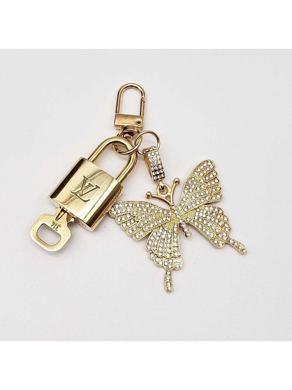 100% Auth Louis Vuitton Lock & Key with unbranded Bagcharm, Keycharm, Keychain